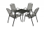 Sitzgruppe aus Metall ALFA 1+4 (70x70 cm) - schwarz