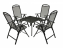 Sitzgruppe aus Metall BETA 1+4 (70x70 cm) - schwarz
