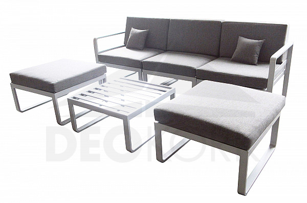Multifunktions-Loungegruppe aus Aluminium GRENADA für 5 Personen