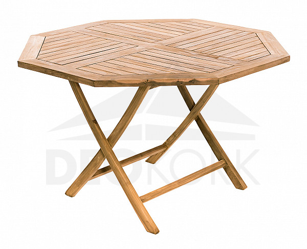 Gartentisch aus Teak HAGEN klappbar, ⌀ 120 cm achteckig