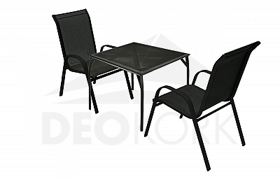 Sitzgruppe aus Metall OMEGA 1+2 (70x70 cm)
