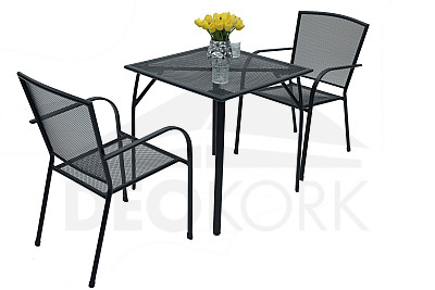 Sitzgruppe aus Metall TOLEDO 1 + 2 (70x70 cm)