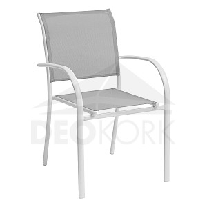 Sessel aus Aluminium mit Stoff VALENCIA (weiß)