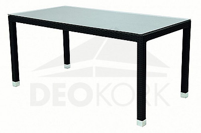 Gartentisch aus Polyrattan NAPOLI  160x80 cm schwarz